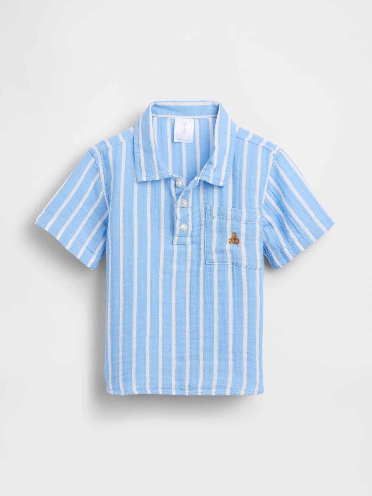 Yeşil Pamuk Gauze Baskılı Polo T-shirt