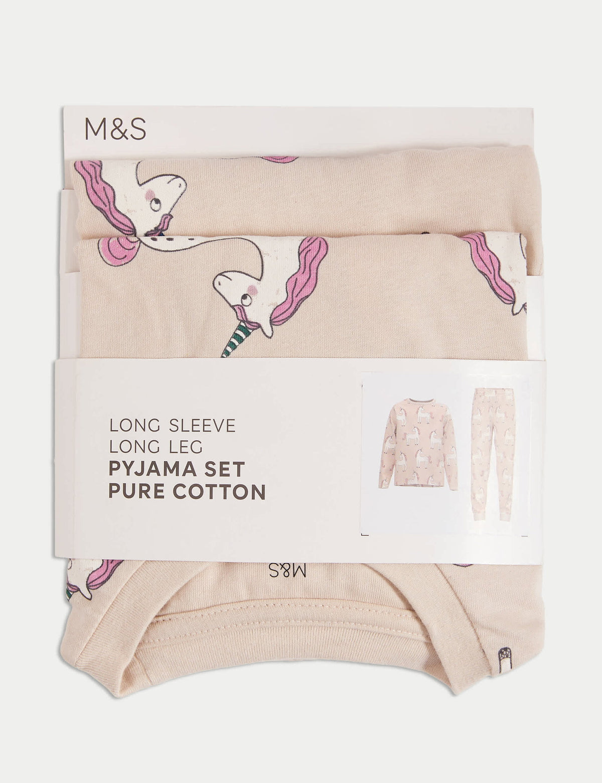 Saf Pamuklu Unicorn Desenli Pijama Takımı