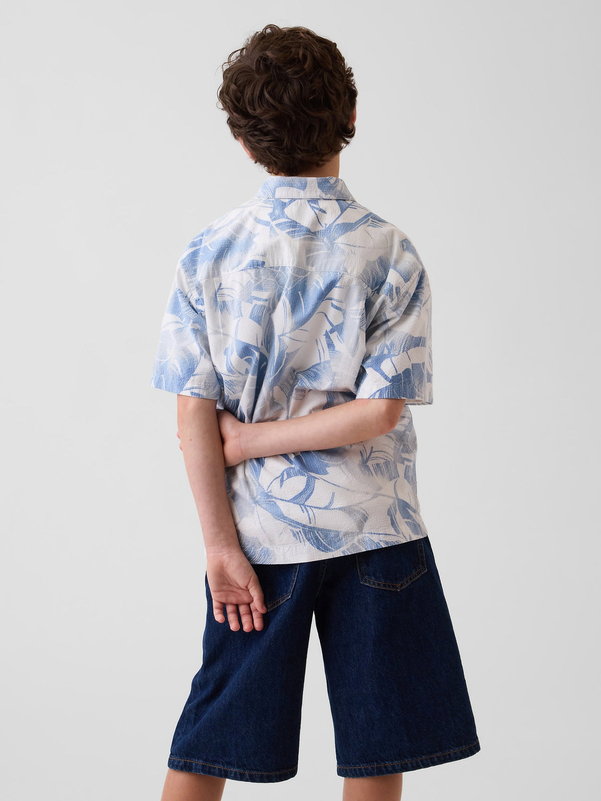Mavi Kids Textured Floral Relaxed Vacay Gömlek