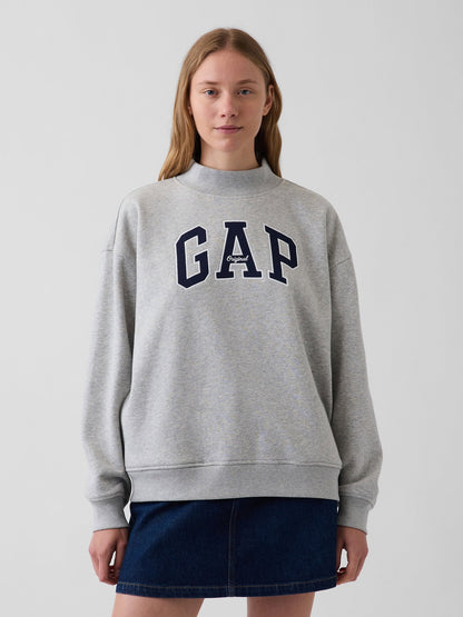Gri Vintagesoft Oversized Mockneck Logo Sweatshirt