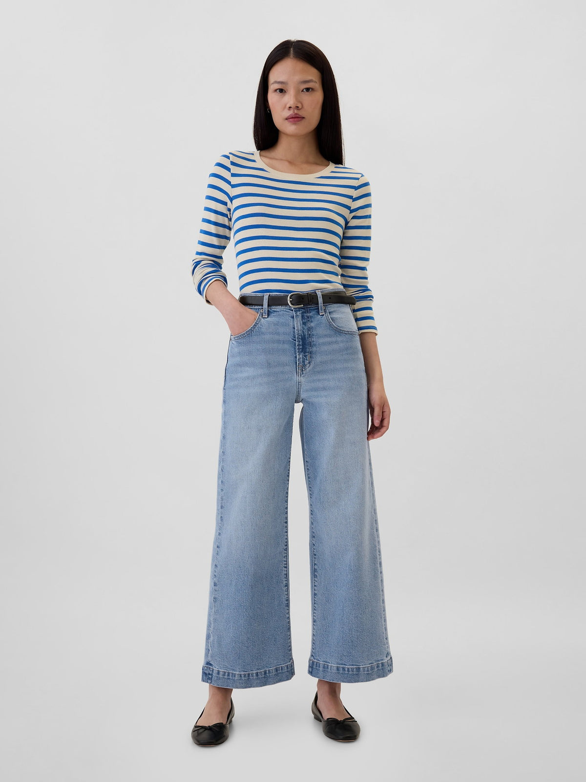 Mavi High Rise Wide-leg Crop Jean Pantolon