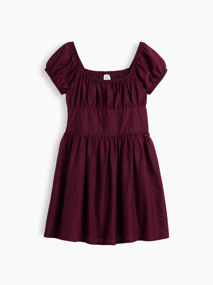 Yeşil Puff-sleeve Elbise