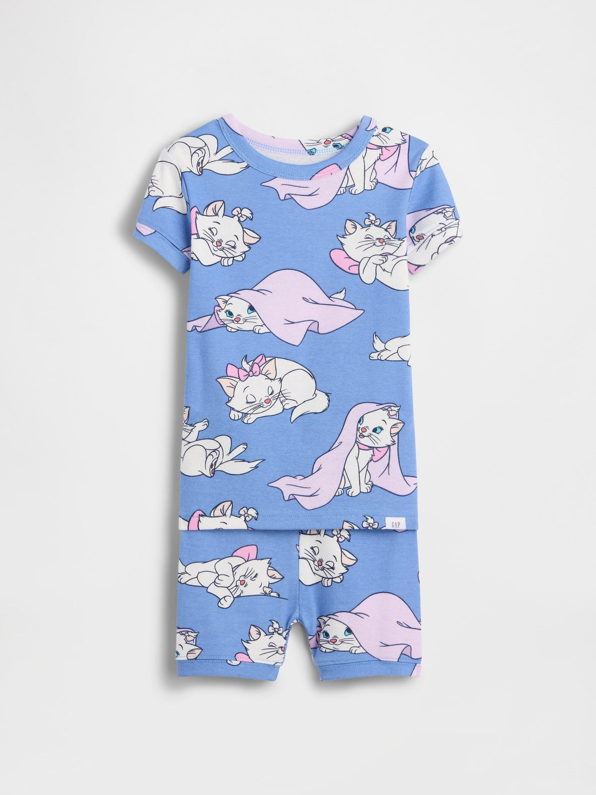 Mavi Organik Brushed Pamuk Şort Pijama Takımı