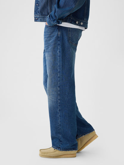 Koyu Mavi '90s Loose Jean Pantolon