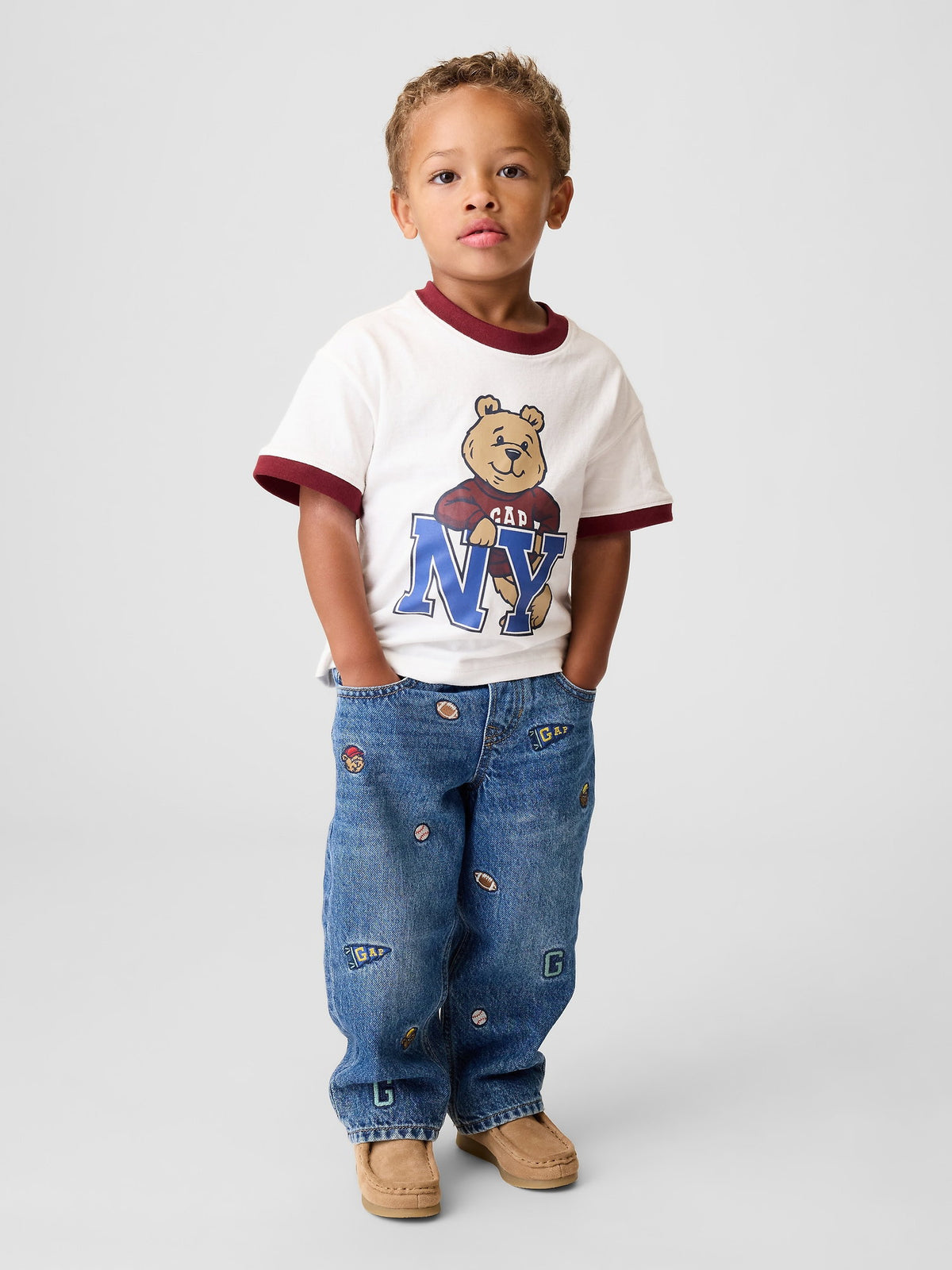 Mavi Baby & Toddler Nakışlı Pull-on Baggy Jean Pantolon