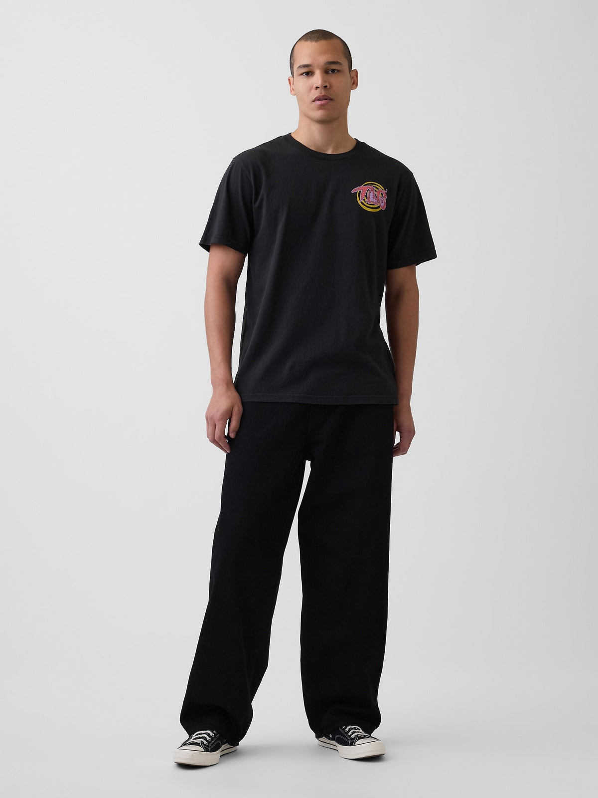 Siyah Tlc Relaxed Grafik Baskılı T-shirt
