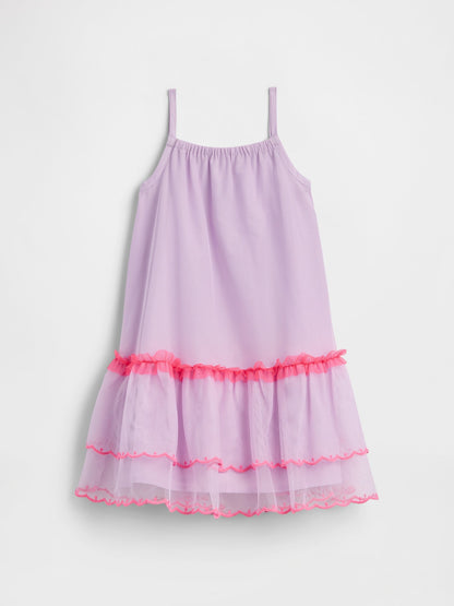 Mor Babygap Tül Katmanlı Elbise