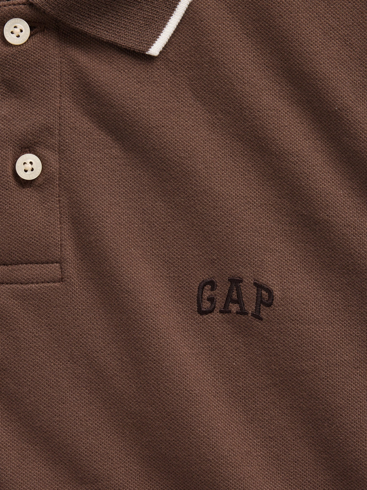 Bej Gap Logo Piqué Polo Yaka T-shirt