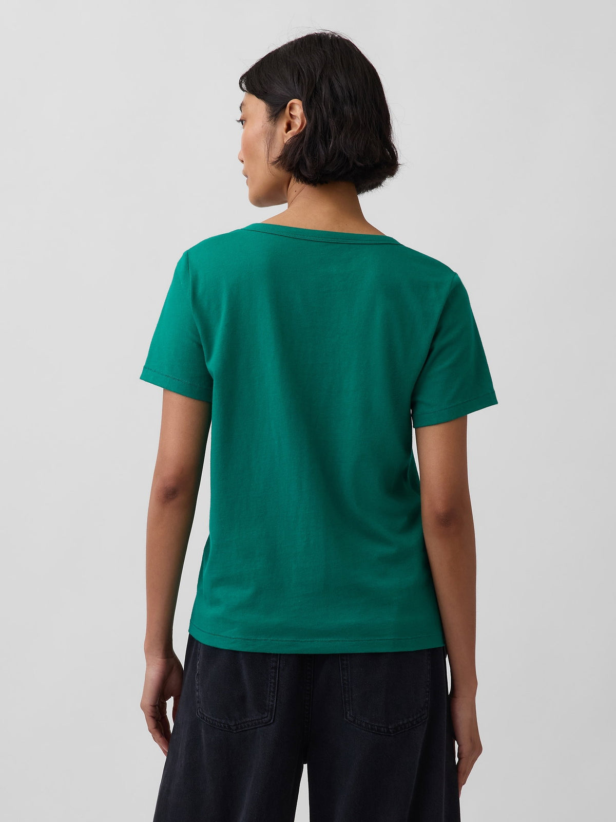 Kırmızı Organik Pamuk Vintagesoft V-yaka T-shirt