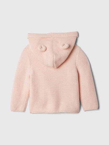 Pembe Brannan Bear Kulak Aplikeli Hırka