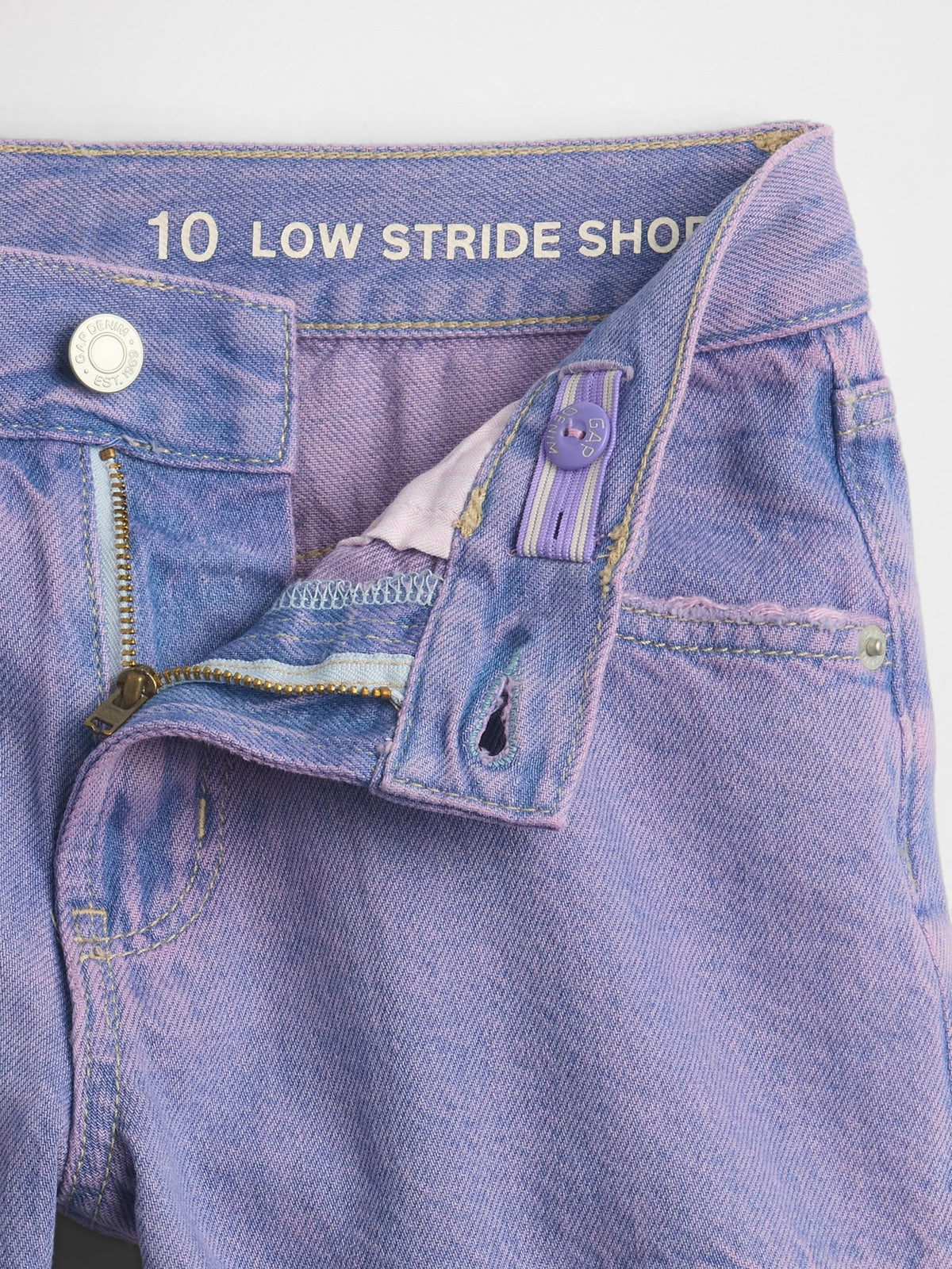Mor Low Rise Stride Denim Şort