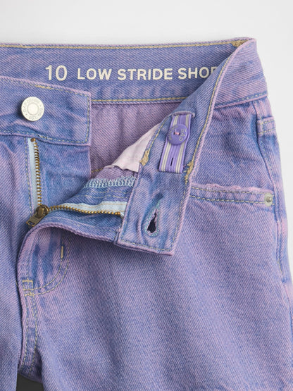 Mor Low Rise Stride Denim Şort