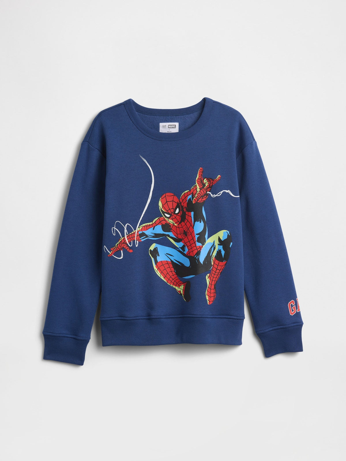 Koyu Mavi Marvel Spider-man Relaxed Grafik Baskılı Sweatshirt