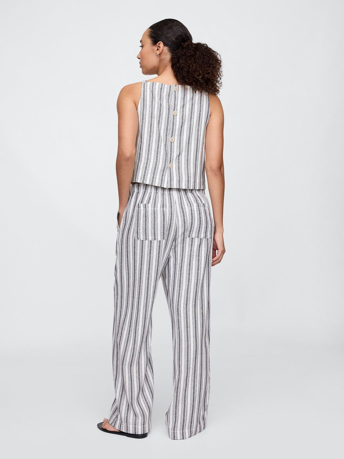 Çok Renkli Mid Rise Pull-on Wide-leg Pantolon