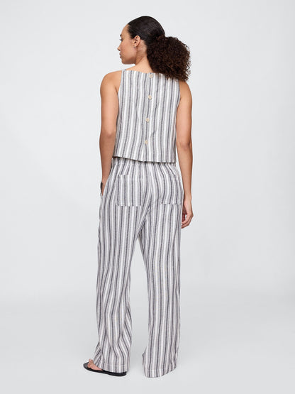 Çok Renkli Mid Rise Pull-on Wide-leg Pantolon