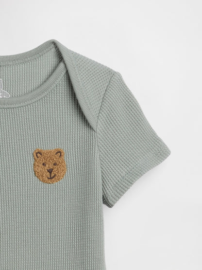 Açık Yeşil First Favorites Waffle Bodysuit