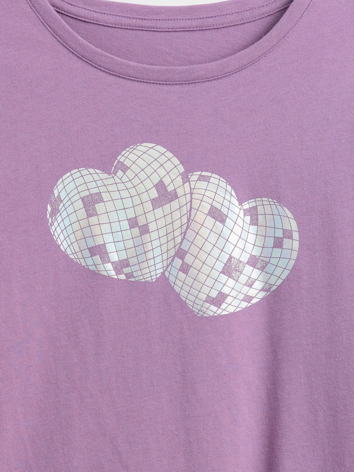 Mor Grafik Baskılı T-shirt