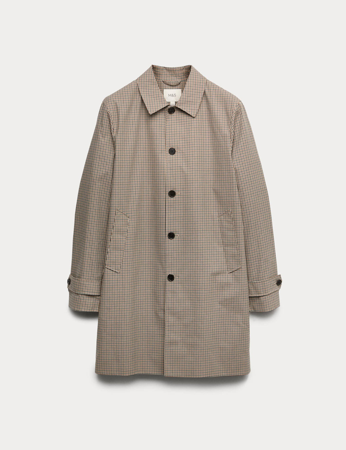 Saf Pamuk Ekose Desenli Stormwear Mac Kaban