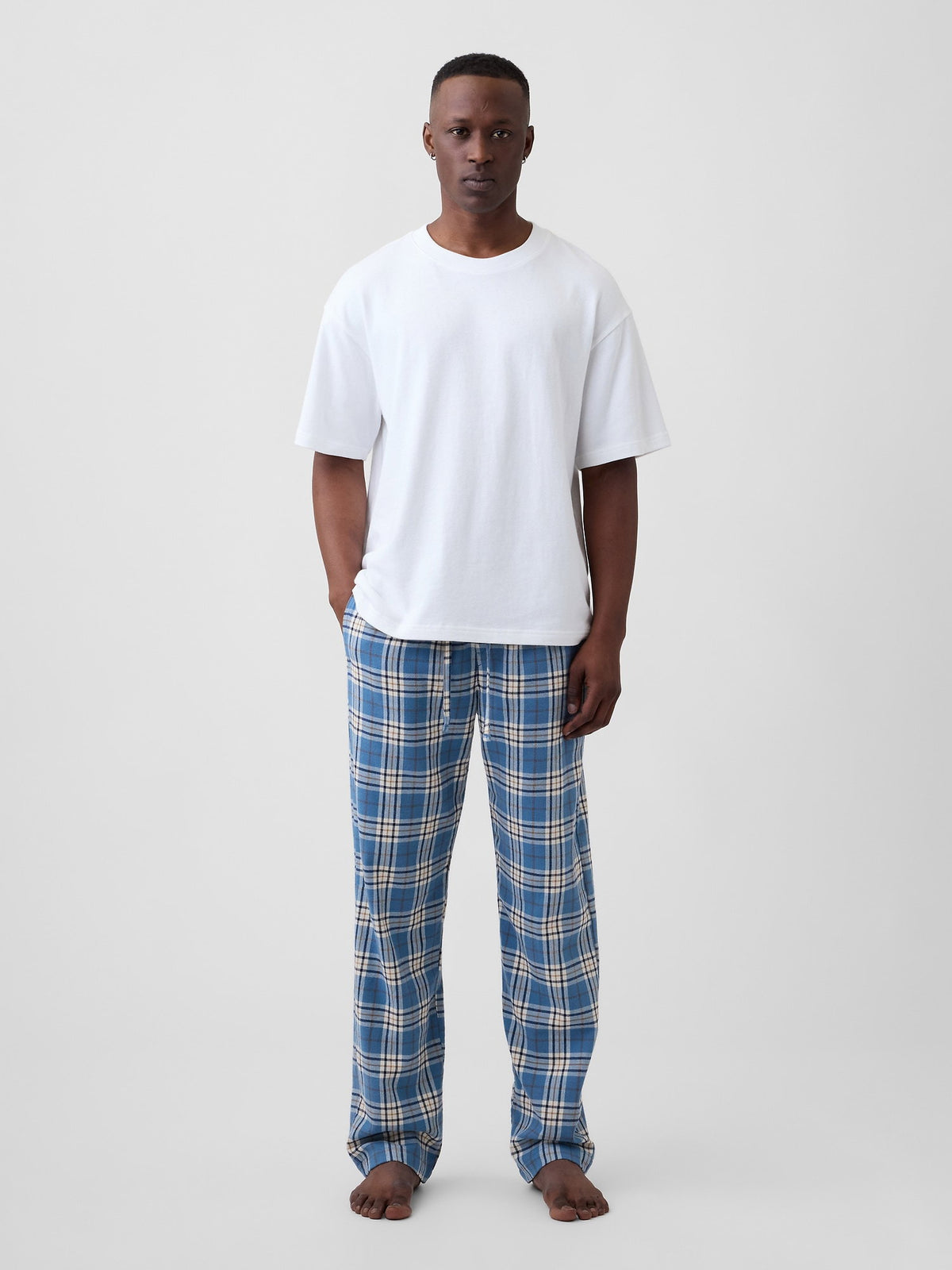Mavi Relaxed Flannel Pijama Altı