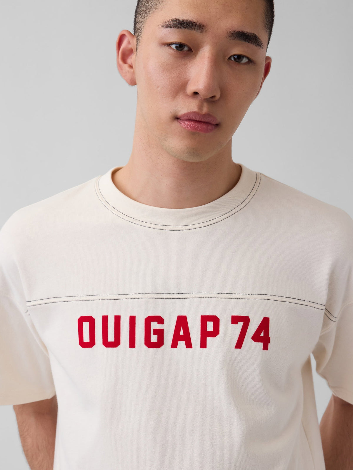 Krem Ouigap Heavyweight Crop Logo T-shirt