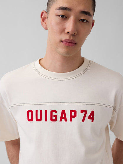 Krem Ouigap Heavyweight Crop Logo T-shirt