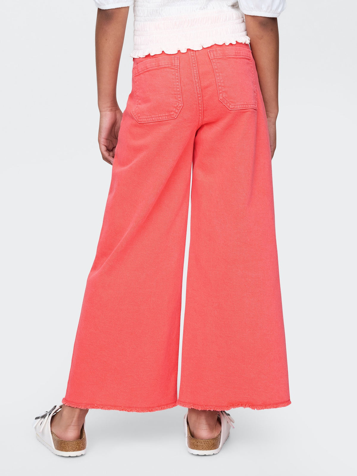 Kırmızı High Rise Stride Wide-leg Jean Pantolon
