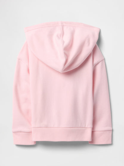 Pembe Gap Logo Fermuarlı Kapüşonlu Sweatshirt