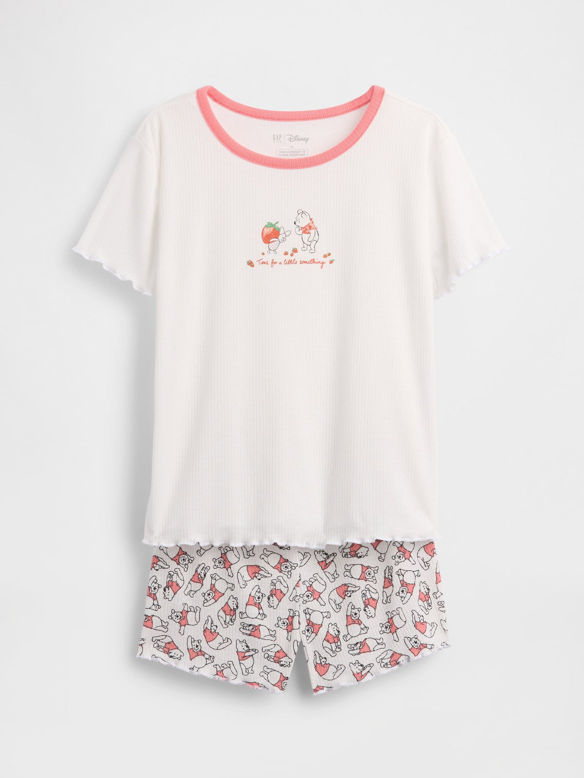 Beyaz Winnie The Pooh Recycled Fitilli Pijama Şort Takım