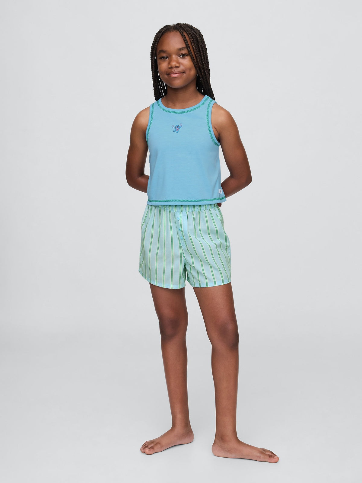 Açık Mavi Lilo & Stitch Çocuk Geri Dönüştürülmüş Pijama Takımı