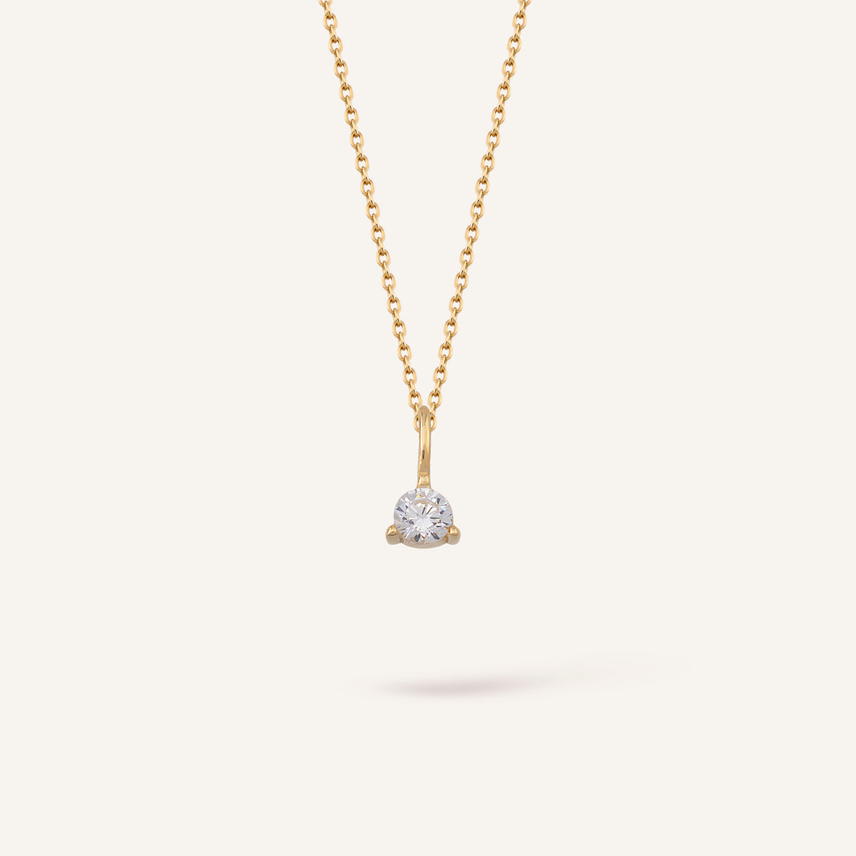 Dainty Tek Taşlı Altın Kolye