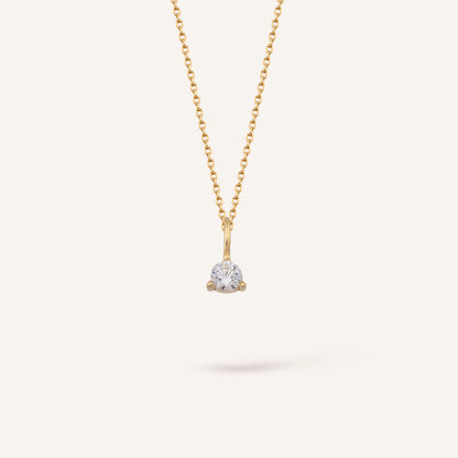 Dainty Tek Taşlı Altın Kolye