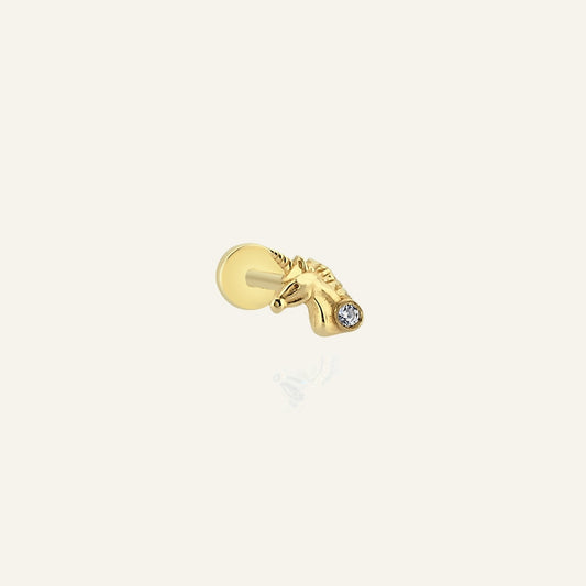 Unicorn Altın Kulak Piercing