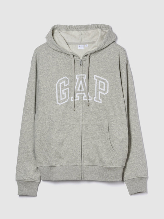 Gri Gap Logo Relaxed Fermuarlı Sweatshirt