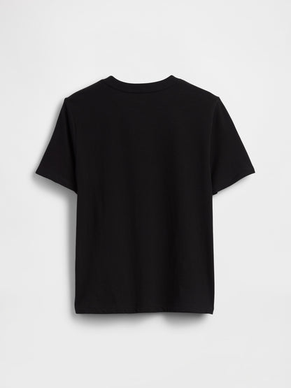 Siyah Grafik Baskılı T-shirt