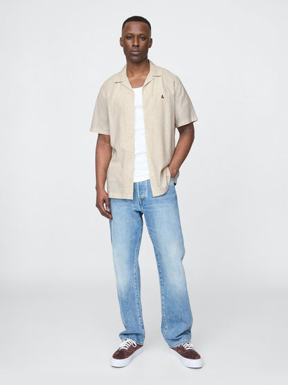 Bej Keten Karışımlı Vacay Gömlek