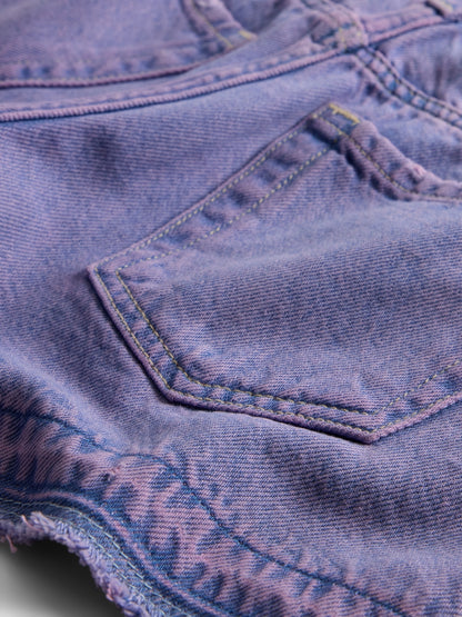 Mor Low Rise Stride Denim Şort