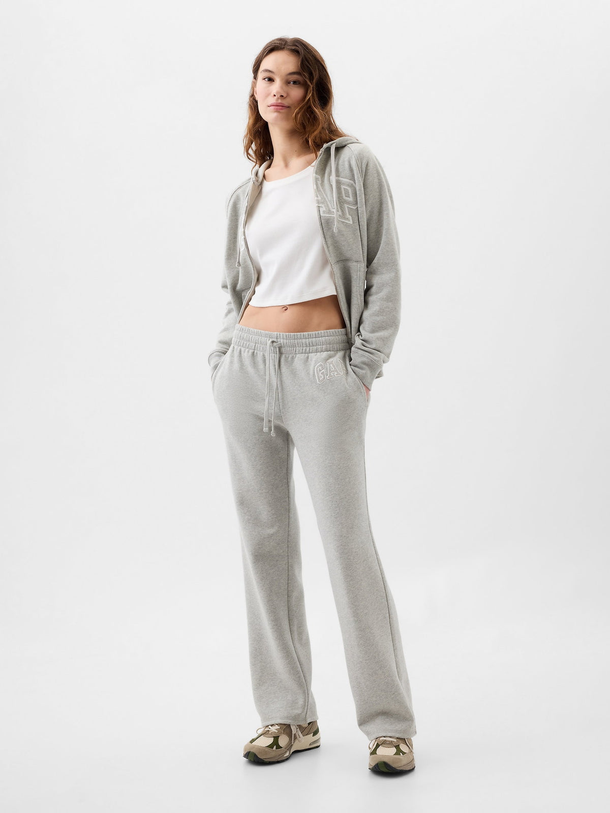 Lacivert Gap Logo Bootcut Fleece Eşofman Altı