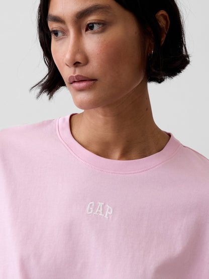 Açık Pembe Oversized Gap Logo Tunik T-shirt