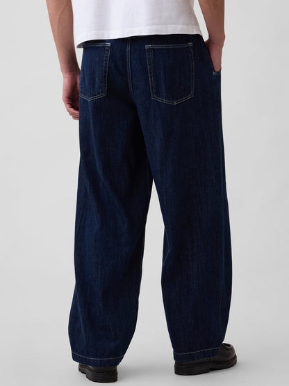 Koyu Mavi Extra Baggy Easy Jean Pantolon