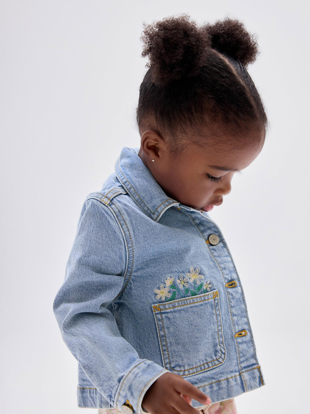 Açık Mavi Babygap Nakışlı Denim Ceket