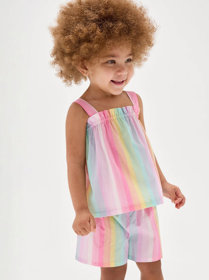 Çok Renkli Poplin Two-piece Outfit Set