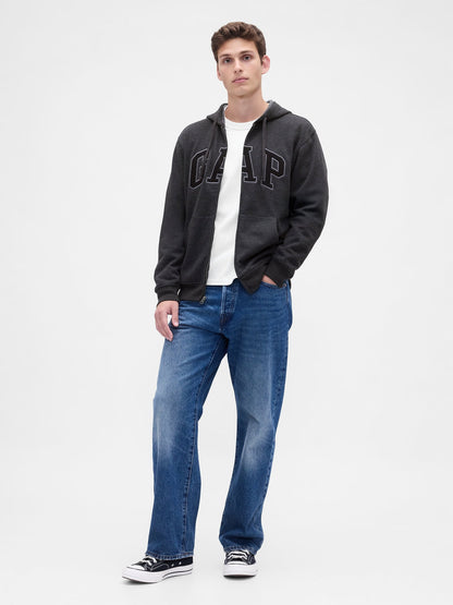 Koyu Gri Gap Logo Kapüşonlu Sweatshirt