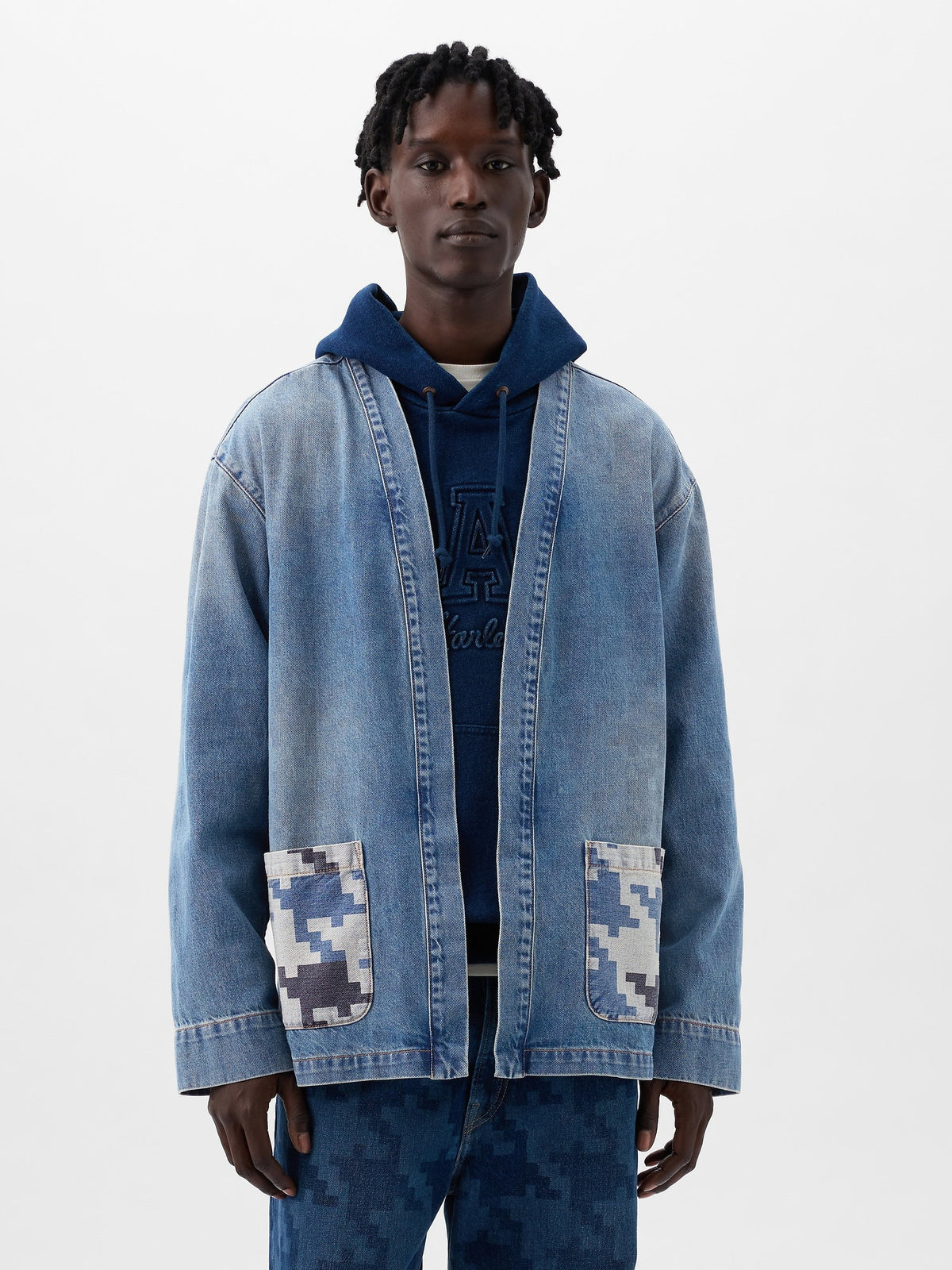 Açık Mavi Dap × Gap Organik Denim Wrap Ceket