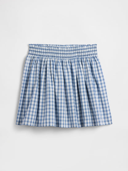 Beyaz Pull-on Smocked Etek