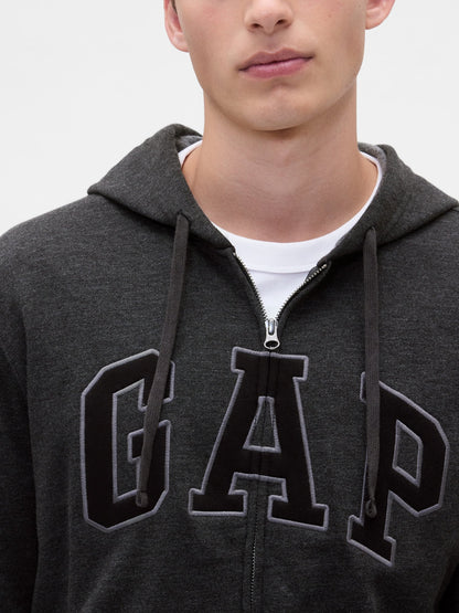 Koyu Gri Gap Logo Kapüşonlu Sweatshirt
