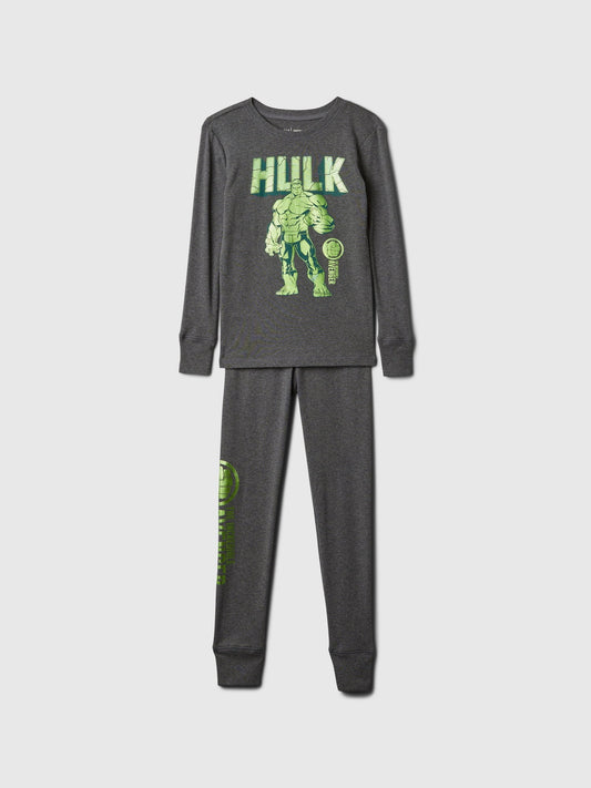 Koyu Gri Marvel Organik Pamuk Pijama Seti