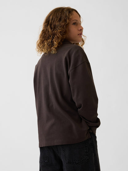 Kahverengi Heavyweight Relaxed Polo T-shirt