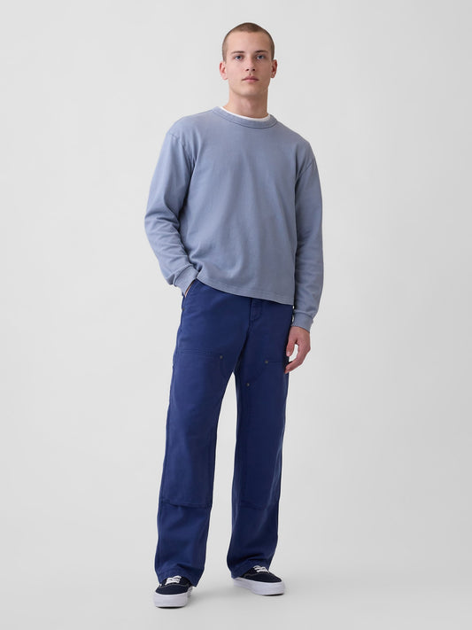 Kobalt Mavisi '90s Loose Kanvas Double-knee Carpenter Pantolon