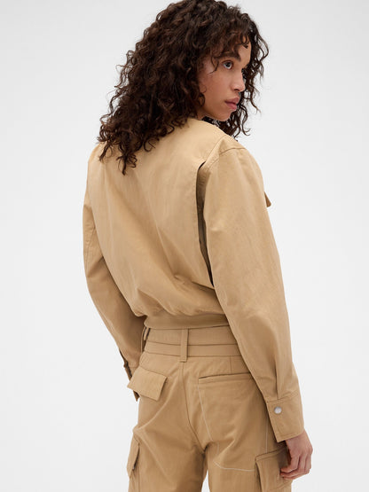 Bej Gap × Victoria Beckham Bomber Ceket