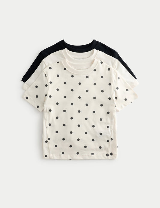 3'lü Pamuklu T-shirt
